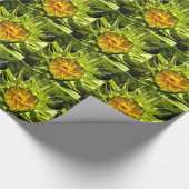 Elegante gele zonnebloem foto cadeaupapier (Hoek)