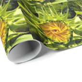 Elegante gele zonnebloem foto cadeaupapier (Rol Hoek)