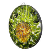 Elegante gele zonnebloem foto dartbord (Voorkant Rechts)