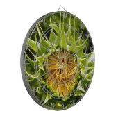 Elegante gele zonnebloem foto dartbord (Voorkant Links)