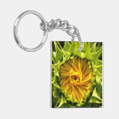 Elegante gele zonnebloem foto sleutelhanger (Voorkant Links)
