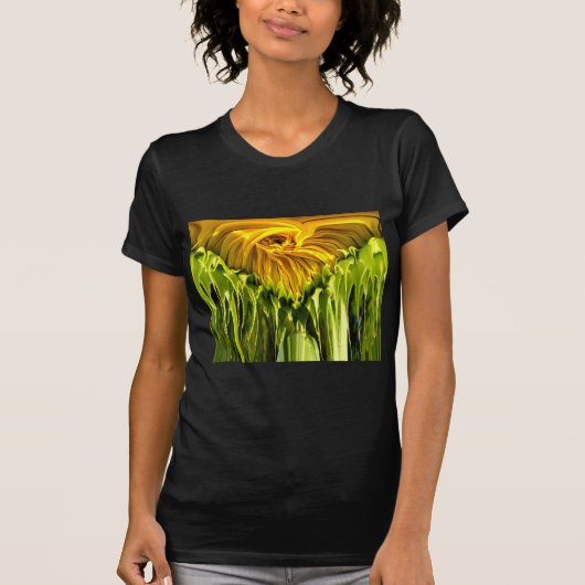 Elegante gele zonnebloem foto t-shirt (Voorkant)