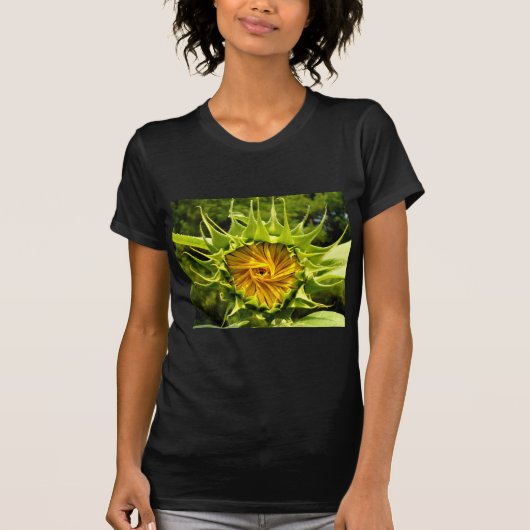 Elegante gele zonnebloem foto t-shirt (Voorkant)