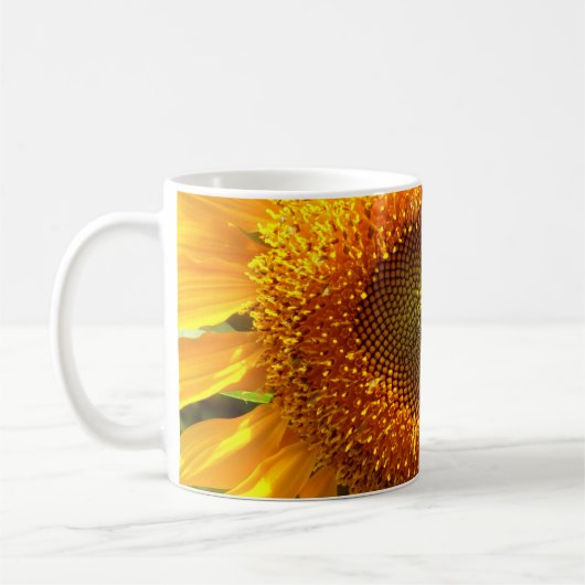 Elegante gele zonnebloem koffiemok (Links)
