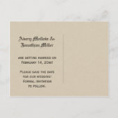 Elegante gele zonnebloem tan achtergrond Bewaar de Aankondigingskaart (Achterkant)