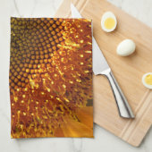 Elegante gele zonnebloem theedoek (Quarter Fold)