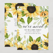 Elegante gele zonnebloem Waterverf bloemmoving Aankondiging (Voorkant / Achterkant)