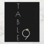 Elegante Gele Zonnebloemlijst Nummer 9 Huwelijk Wijn Etiket (Enkel label)