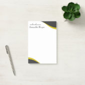 Elegante gele & zwarte golven aanpasbaar post-it® notes (Kantoor)
