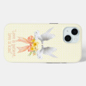Elegante geloof perzik bloemenslinger stippen witt Case-Mate iPhone case (Achterkant (horizontaal))