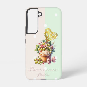 Elegante geloofspunt groene bes bloemboog hart samsung galaxy hoesje