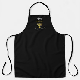 Elegante Gelukkig Chanoeka Gouden Menora Monogram Schort