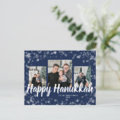 Elegante gelukkige Hanukkah-ansichtkaart Briefkaart (Staand voorkant)