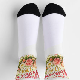 Elegante gelukkige Moederdag bloemenkrans Sokken