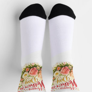Elegante gelukkige Moederdag bloemenkrans Sokken