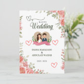 Elegante gelukkige trouwuitnodiging – vier je save the date (Staand voorkant)