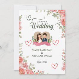 Elegante gelukkige trouwuitnodiging – Vier uw Save The Date