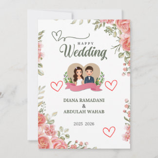 Elegante gelukkige trouwuitnodiging – Vier uw Save The Date