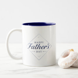Elegante Gelukkige Vaderdag Minimalistische Koffie Tweekleurige Koffiemok