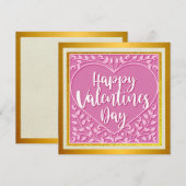 Elegante gelukkige Valentijnsdag | Goud en roze wa (Voorkant / Achterkant)
