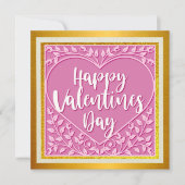 Elegante gelukkige Valentijnsdag | Goud en roze wa (Voorkant)