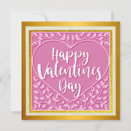 Elegante gelukkige Valentijnsdag | Goud en roze wa