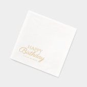 Elegante gelukkige verjaardag | Aangepaste naam en Folie Servetten (Links)