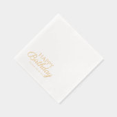 Elegante gelukkige verjaardag | Aangepaste naam en Folie Servetten (Rechts)