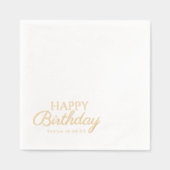 Elegante gelukkige verjaardag | Aangepaste naam en Folie Servetten (Voorkant)