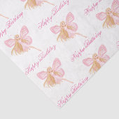 Elegante Gelukkige Verjaardag Roze Fairy Patroon M Tissuepapier (Detail)