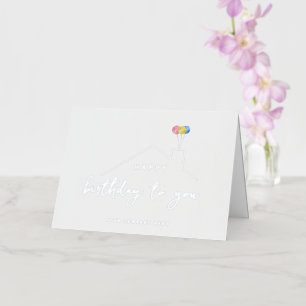 Elegante Gelukkige Verjaardagsballonnen Onroerend Folie Wenskaart