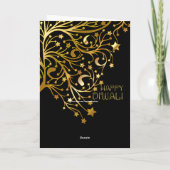 Elegante Gelukkige Zwarte Gouden Glanzend van Kaart (Achterkant)