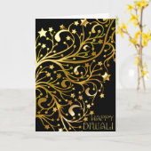 Elegante Gelukkige Zwarte Gouden Glanzend van Kaart (Gele Bloem)