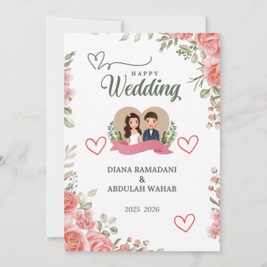 Elegante gelukskaart voor je huwelijk – vier uw save the date (Achterkant)