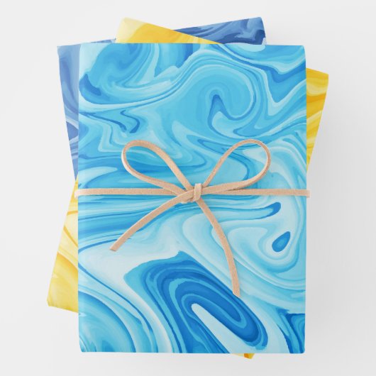 Elegante gemarbeliseerde schilderkunst vakantie Ch Inpakpapier Vel (In situ)