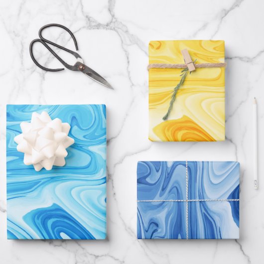 Elegante gemarbeliseerde schilderkunst vakantie Ch Inpakpapier Vel (Voorkant)