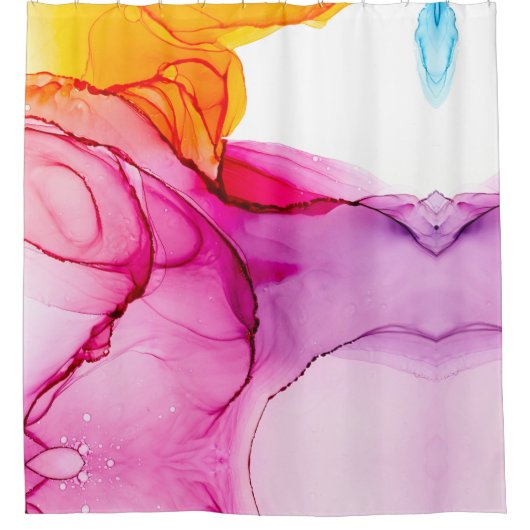 Elegante gemarmerde Abstracte kunst Douchegordijn (Voorkant)