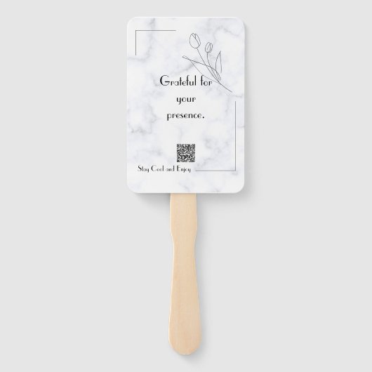 Elegante gemarmerde handventilator voor Vrijgezell Handwaaier (Achterkant)