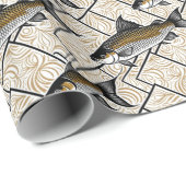 Elegante gemeenschappelijke karper art deco cadeaupapier (Rol Hoek)