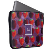 Elegante gemerkte initiaal zomerfruit laptop sleeve (Voorkant Rechts)