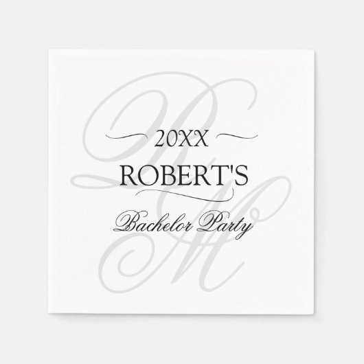 Elegante geminimaliseerde vrijgezellenfeest met mo servet (Voorkant)