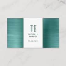 Elegante gemonogrammeerde smaragdgroene consultant