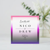 Elegante Genderfluïde Trots Bruiloft Save The Date (Staand voorkant)