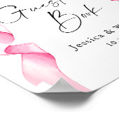 Elegante Gentle Pink Bow Ons gastenboek Trouwbord Poster (Hoek)
