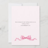 Elegante Gentle Pink Bow Ribbon ENGAGEMENT PARTY Kaart (Achterkant)