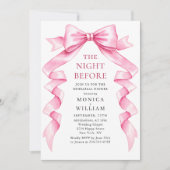 Elegante Gentle Pink Bow Ribbon repetitie diner Kaart (Voorkant)