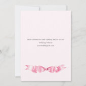 Elegante Gentle Pink Bow Ribbon repetitie diner Kaart (Achterkant)
