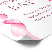 Elegante Gentle Pink Bow Vrijgezellenfeest Mimosa  Poster (Hoek)