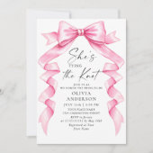 Elegante Gentle Pink Hand Drawn Bow Vrijgezellenfe Kaart (Voorkant)