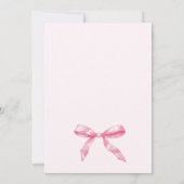 Elegante Gentle Pink Hand Drawn Bow Vrijgezellenfe Kaart (Achterkant)